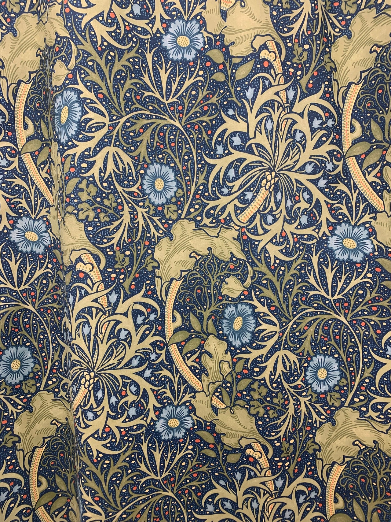 William Morris - Seaweed- Cobalt/Thyme  224472 -  Made to Measure Curtains Designer Home Decor