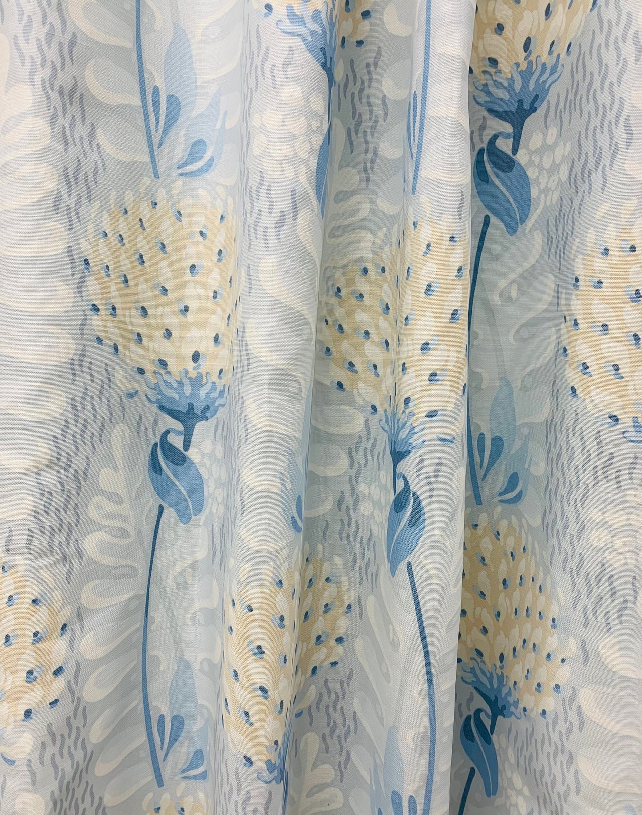 Thibaut - Anna French Fabric - Tiverton  - Spa Blue  Made to Measure Curtains - draper panels