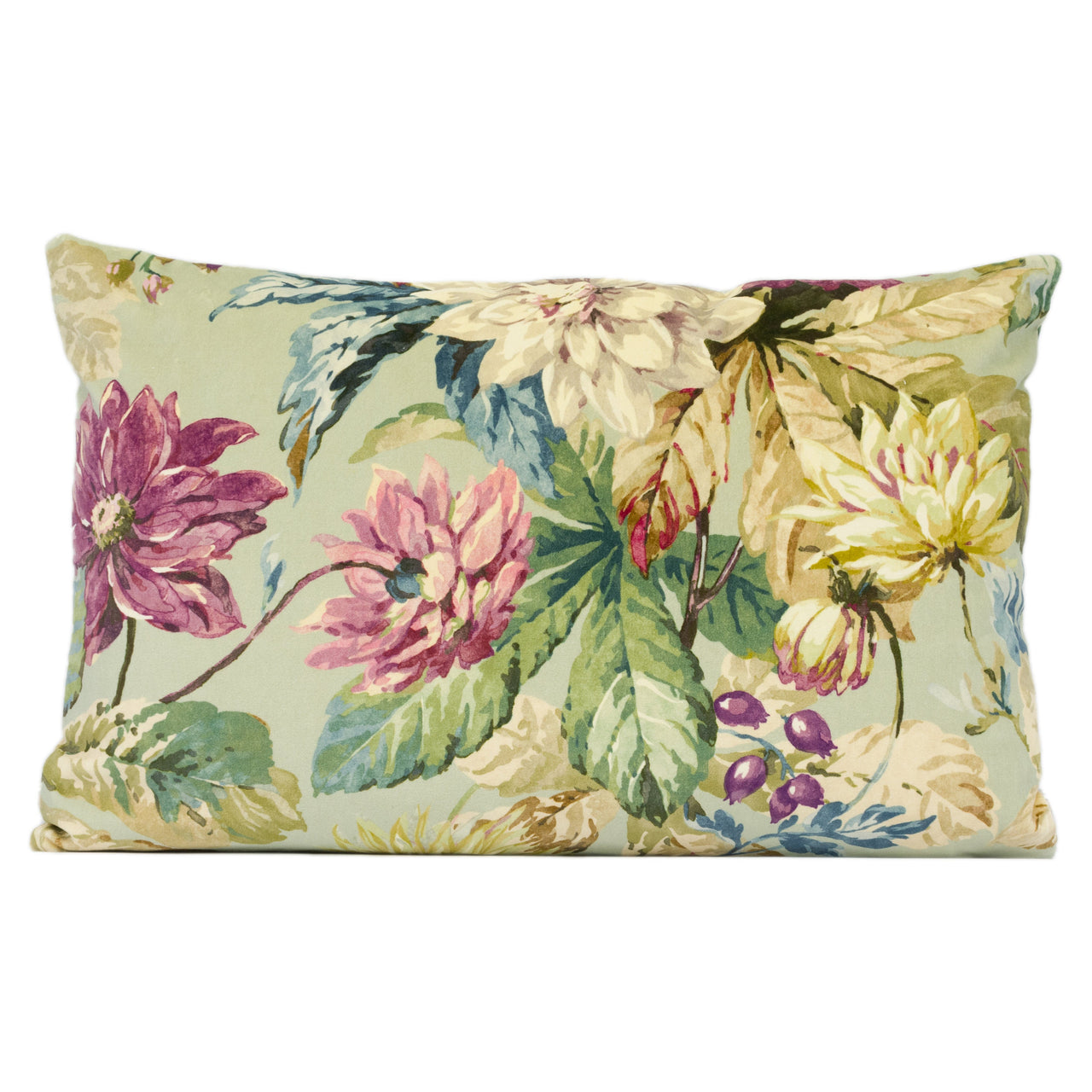 Sanderson - Dahlia & Rosehip Velvets - Mulberry / Grey - Cushion Cover Throw Pillow Designer Home Décor