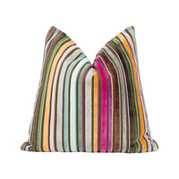 Thumbnail for GP & J Baker - Cardinal Stripe - Jewel - Funky Striped Velvet Cushion Cover Handmade Throw Pillow Designer Home Décor