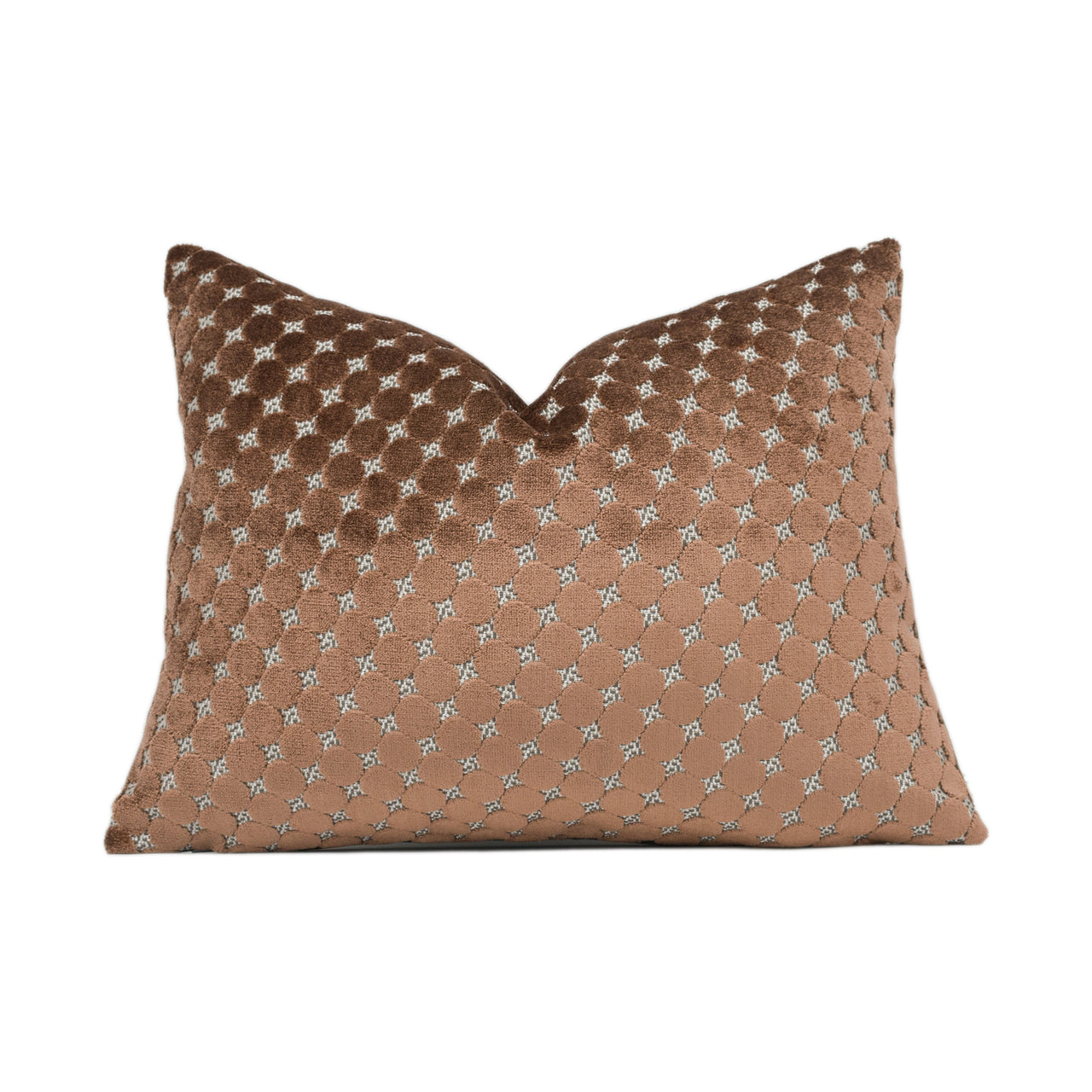 Casamance - Pilea - Bois De Rose - Plush Geometric Velvet Cushion Cover Throw Pillow Designer Home Décor