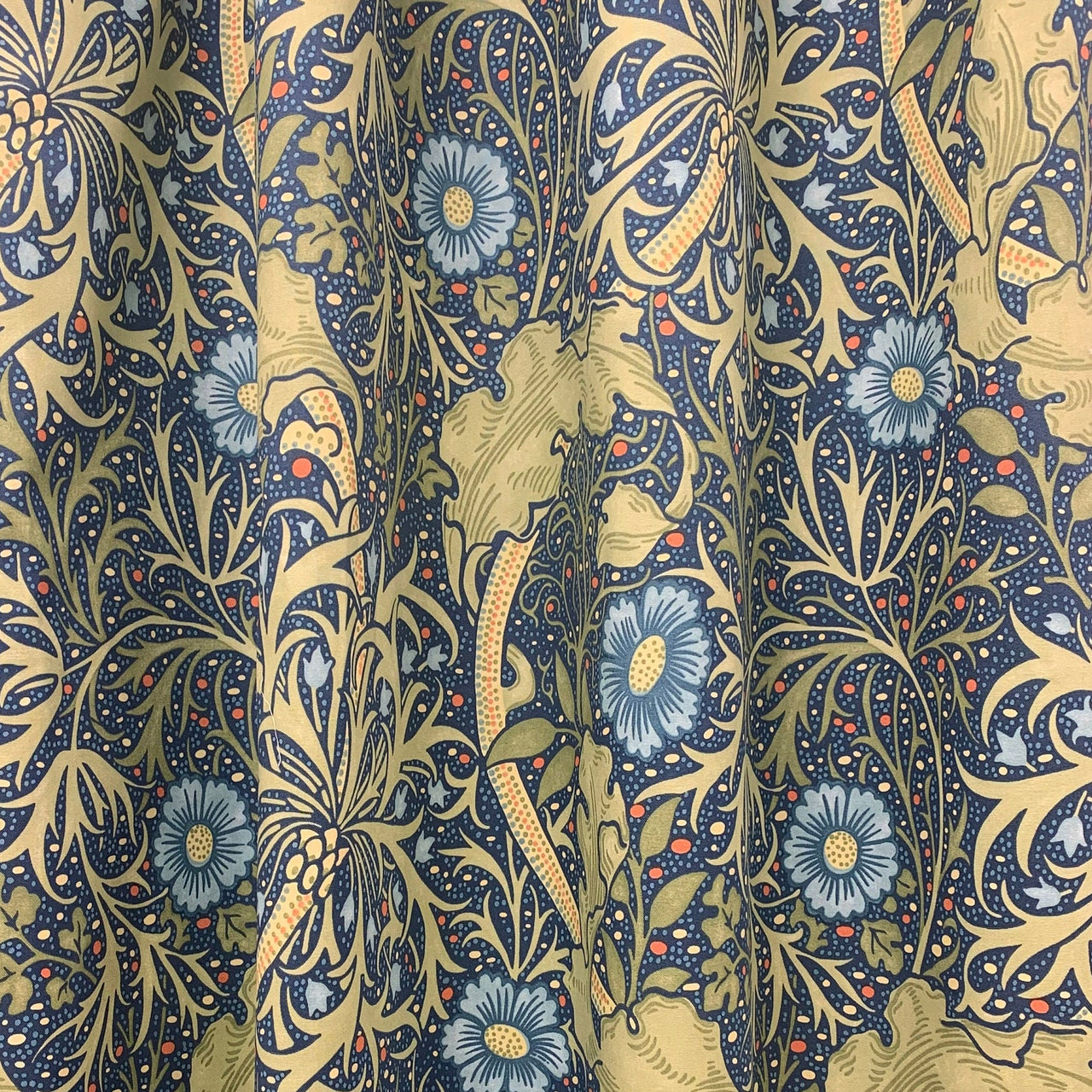 William Morris - Seaweed- Cobalt/Thyme  224472 -  Made to Measure Curtains Designer Home Decor