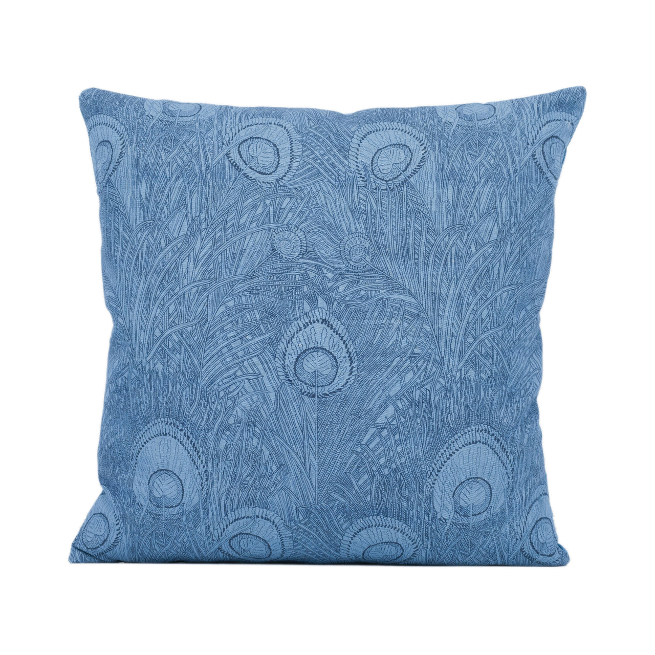 Liberty of London - Hebe - Indigo - Striking Peacock Feather Cushion Cover Handmade Throw Pillow Designer Home Décor