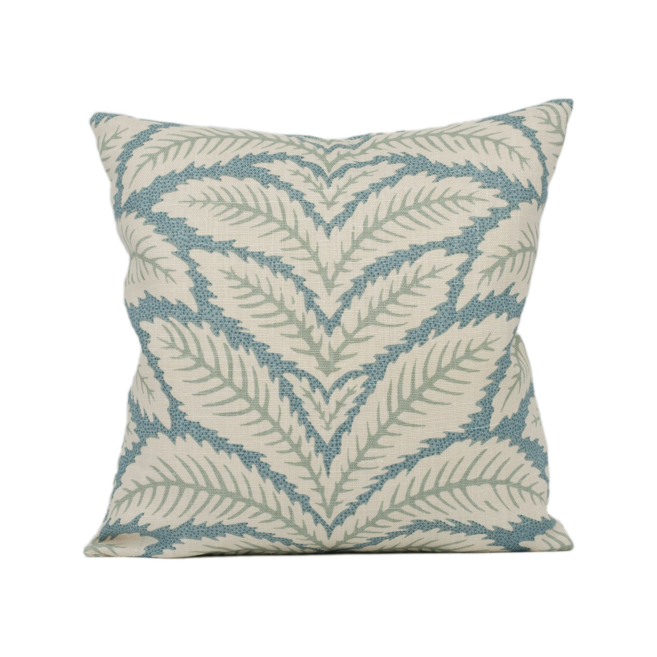 Brunschwig & Fils - Talavera - Aqua - Botanical Leaf Cushion Cover Handmade Throw Pillow Designer Home Décor