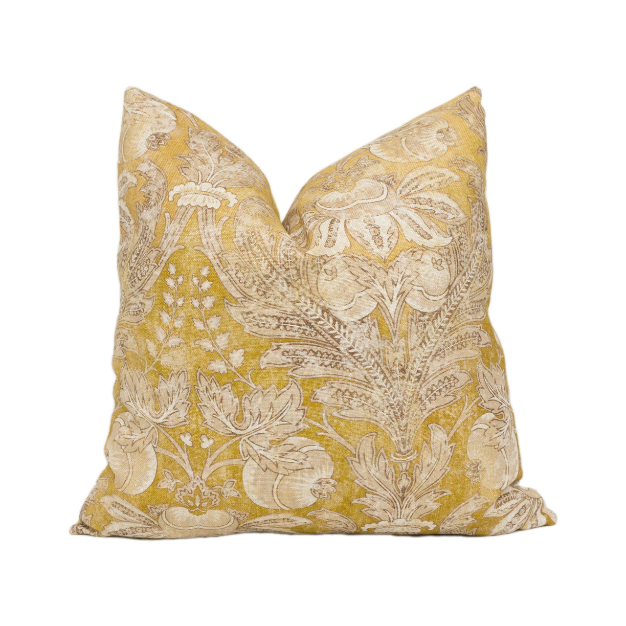 GP & J Baker - Lapura Damask - Ochre - Classic Floral Fruit Motif Cushion Cover Handmade Throw Pillow Designer Home Décor