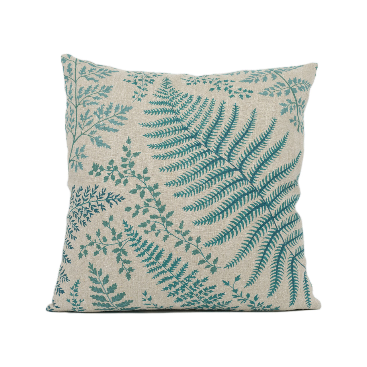 Chivasso - Botanical Garden - Teal - Lush Fern Rustic Flora Cushion Cover - Handmade Throw Pillow - Designer Home Décor