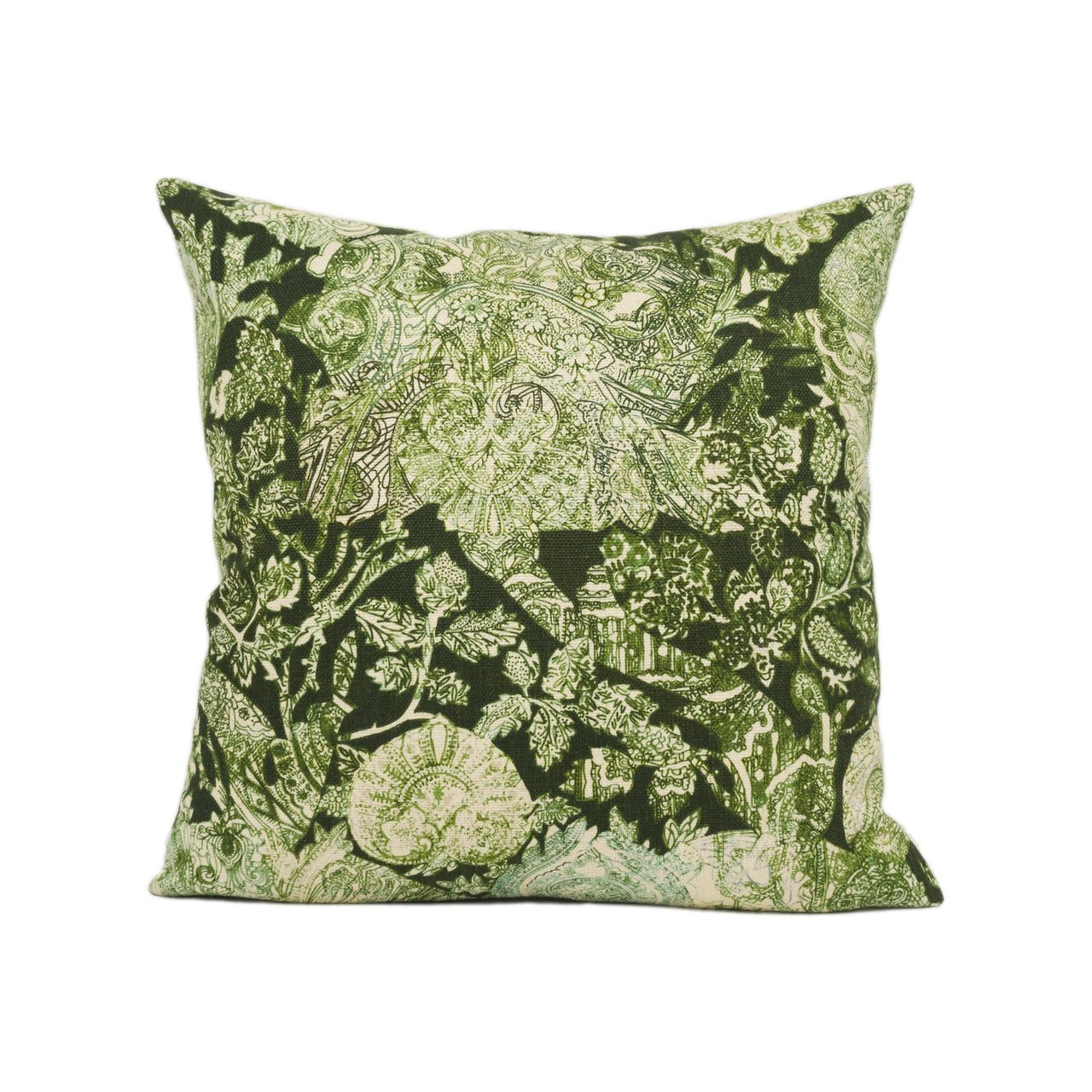 Liberty - Emerald and Rose - Bruce Green - Morris Inspired Floral Cushion Cover - Handmade Throw Pillow - Designer Home Décor