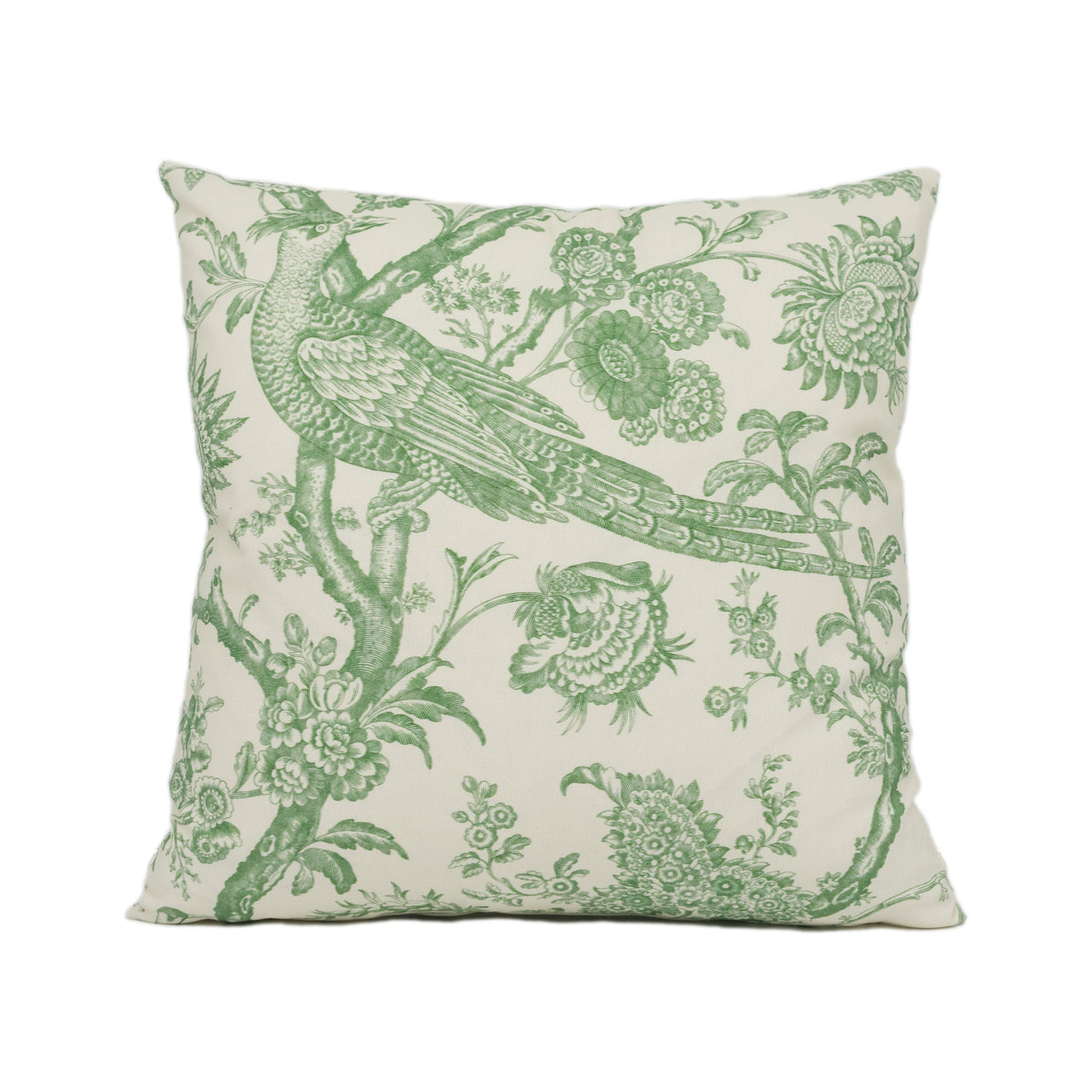 Brunschwig & Fils - Cevennes print - Aloe - Floral Chinoiserie Inspired Bird Cushion Cover - Handmade Throw Pillow - Designer Home Décor