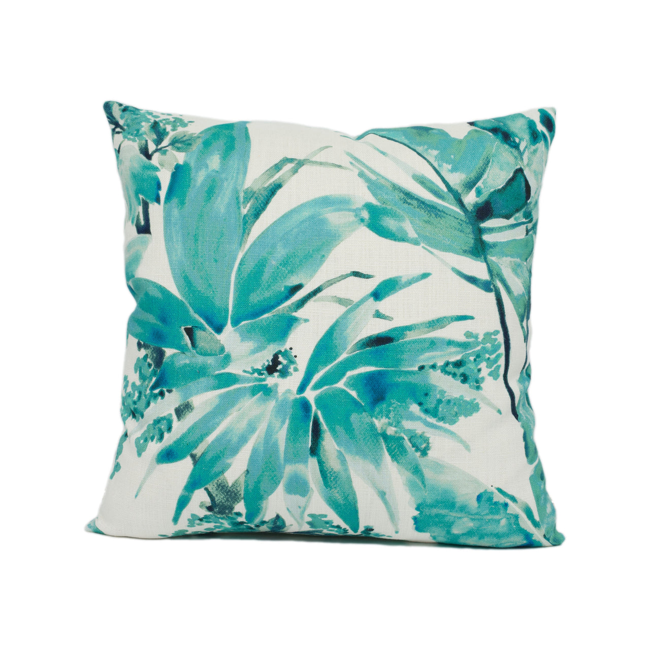 Chivasso - Jungle Like - Teal - Botanical Tropical Leaf Print Cushion Cover - Handmade Throw Pillow - Designer Home Décor