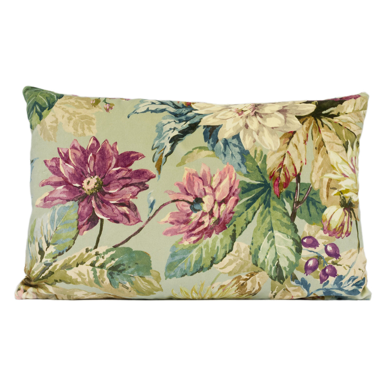 Sanderson - Dahlia & Rosehip Velvets - Mulberry / Grey - Cushion Cover Throw Pillow Designer Home Décor