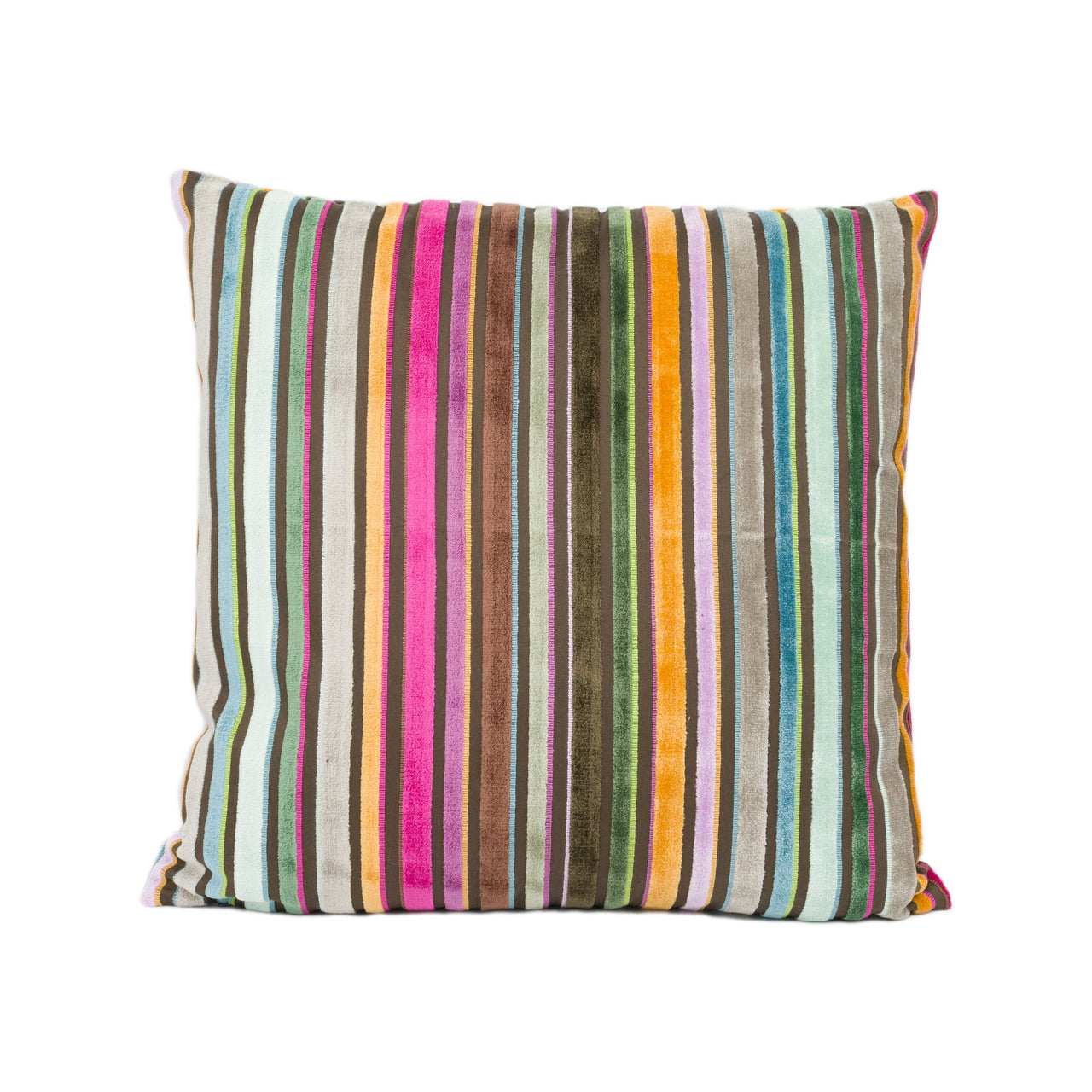 GP & J Baker - Cardinal Stripe - Jewel - Funky Striped Velvet Cushion Cover Handmade Throw Pillow Designer Home Décor