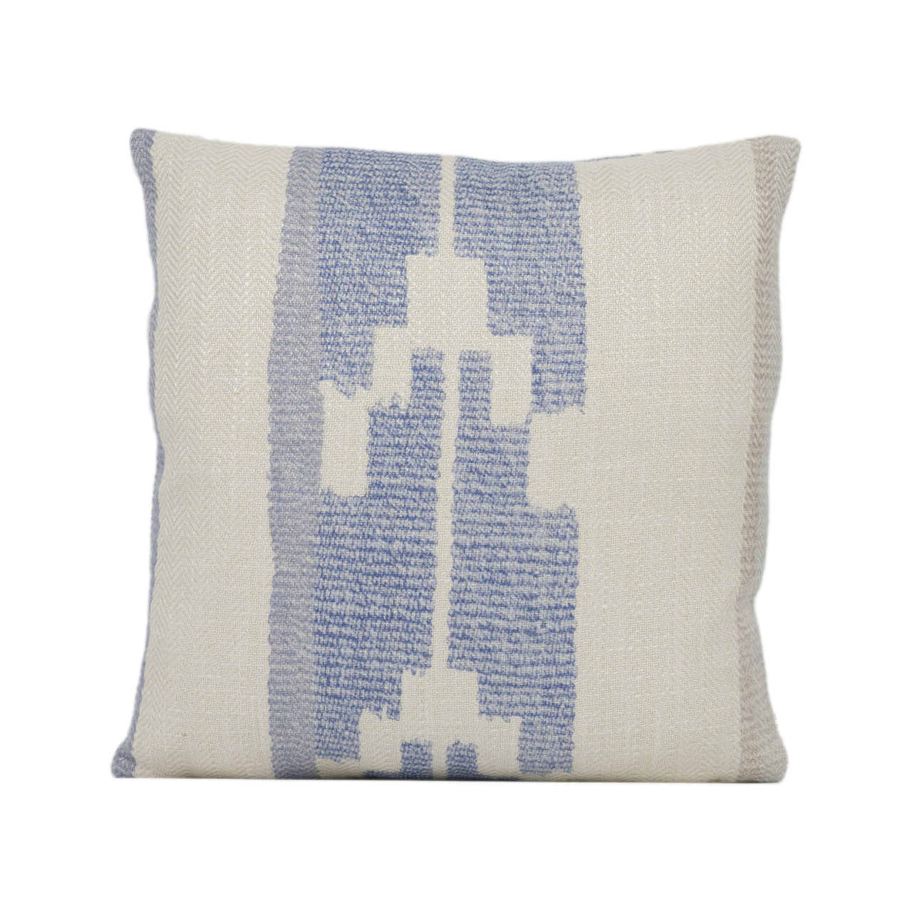 Andrew Martin - Indus - Denim - Rustic Woven Geometric Cushion Cover Handmade Throw Pillow Designer Home Décor