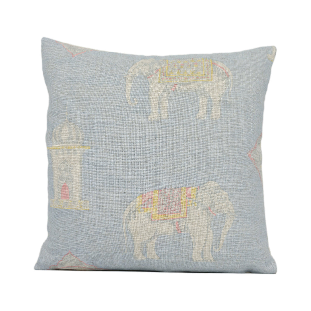 Andrew Martin - Bolo - Powder - Painterly Indian Elephant Designer Cushion Cover - Handmade Throw Pillow Luxury Home Décor