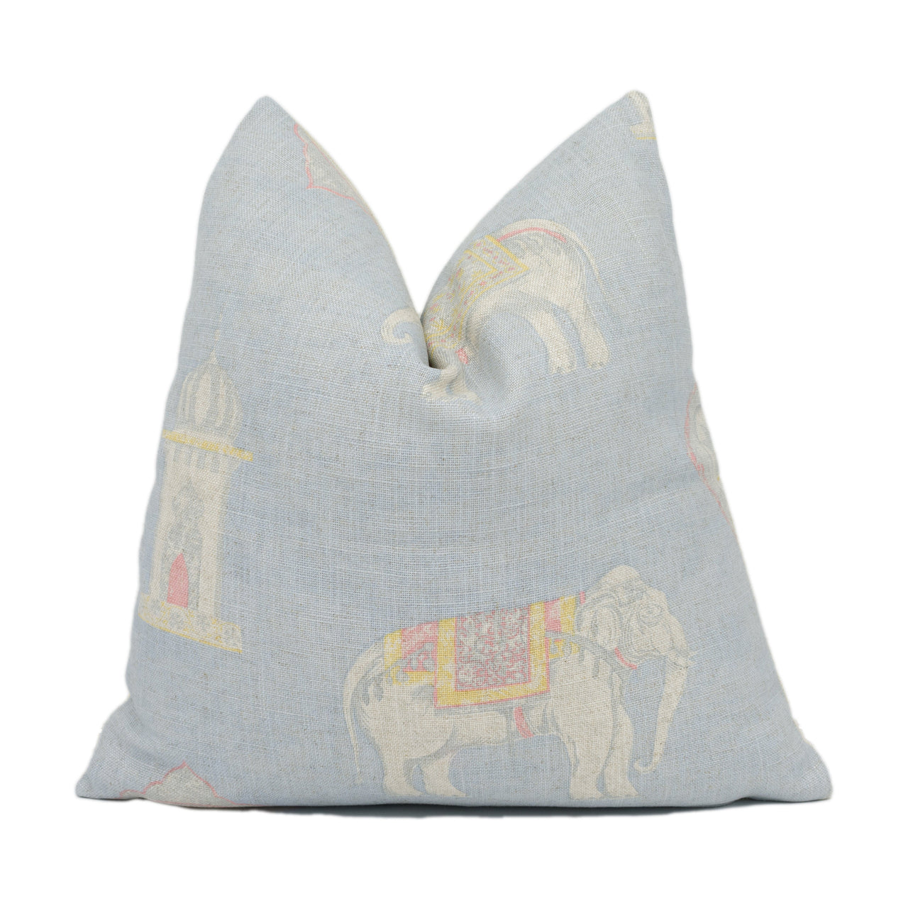 Andrew Martin - Bolo - Powder - Painterly Indian Elephant Designer Cushion Cover - Handmade Throw Pillow Luxury Home Décor