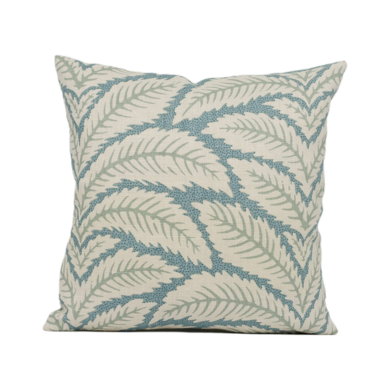 Brunschwig & Fils - Talavera - Aqua - Botanical Leaf Cushion Cover Handmade Throw Pillow Designer Home Décor