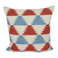 Thumbnail for Jane Churchill - Ira - Red / Blue - Heavyweight Woven Geometric Cushion Cover Handmade Throw Pillow Designer Home Décor