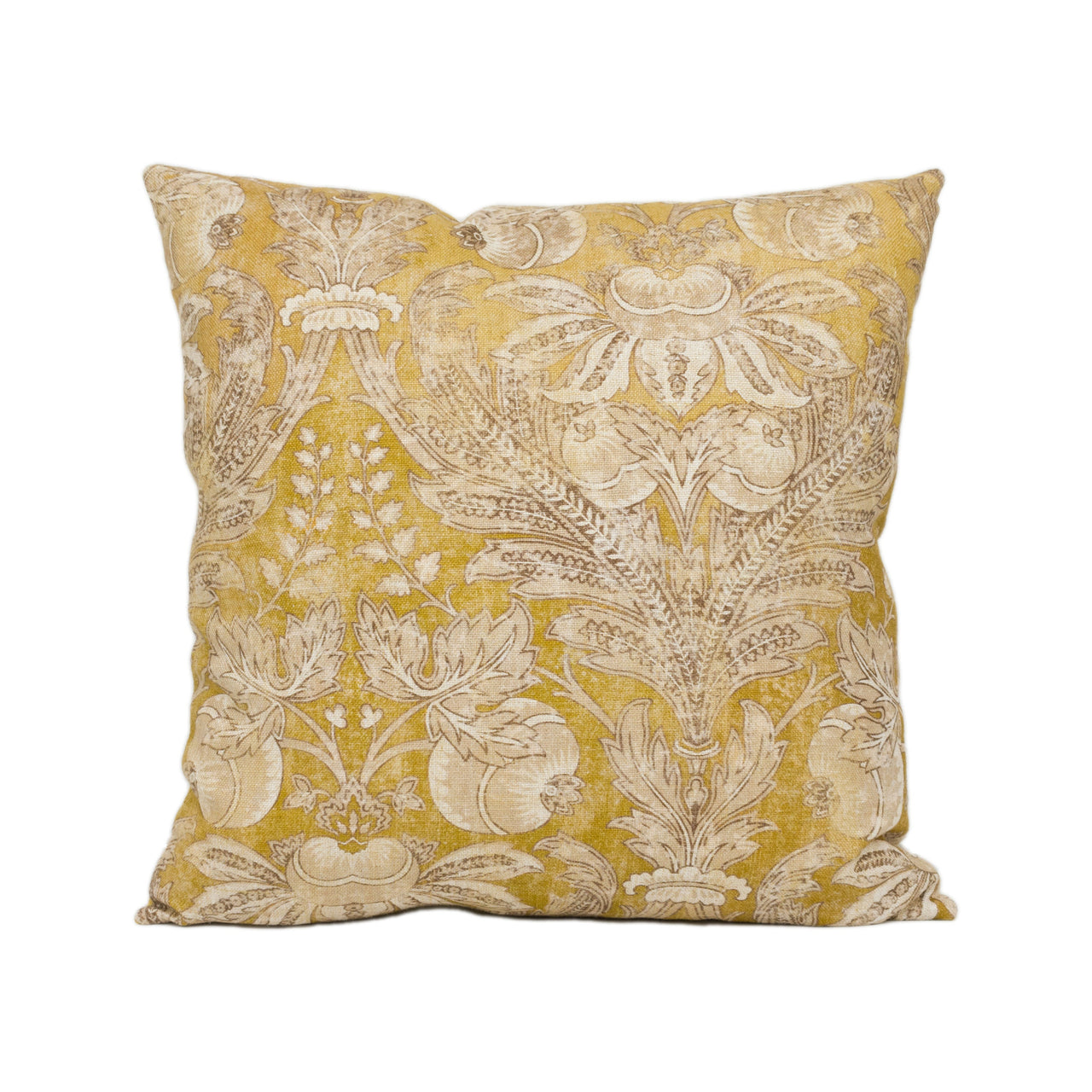 GP & J Baker - Lapura Damask - Ochre - Classic Floral Fruit Motif Cushion Cover Handmade Throw Pillow Designer Home Décor