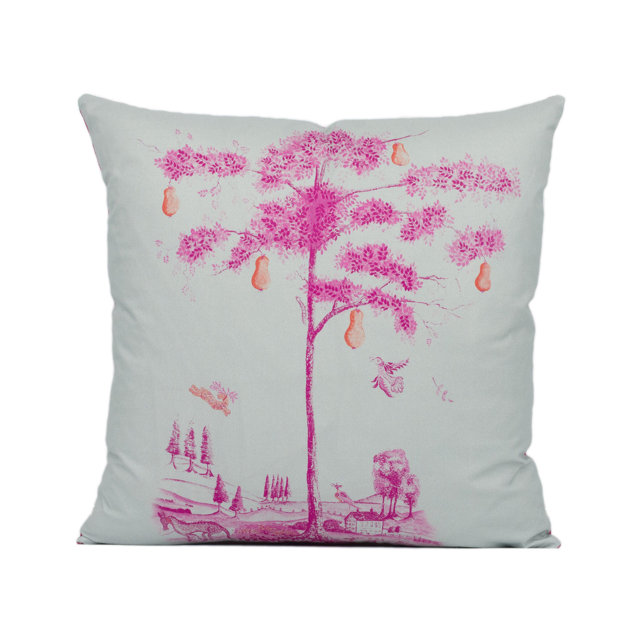 Andrew Martin - Travelers Tales - Hot Pink - Whimsical Fairy Tale Inspired Cushion Cover - Handmade Throw Pillow Designer Home Décor