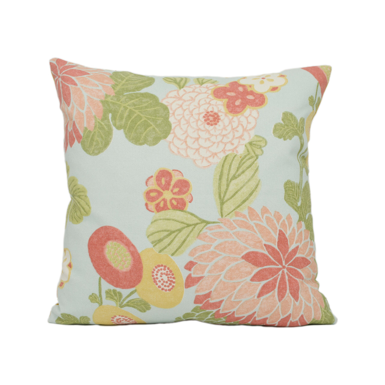 Thibaut - Coco - Aqua - Bright Colourful Floral Cushion Cover - Handmade Throw Pillow - Designer Home Décor