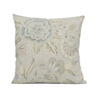 Thumbnail for Anna French x Thibaut - Cleo - Spa Blue on Flax - Elegant Floral Cushion Cover - Handmade Pillow Throw - Designer Home Décor