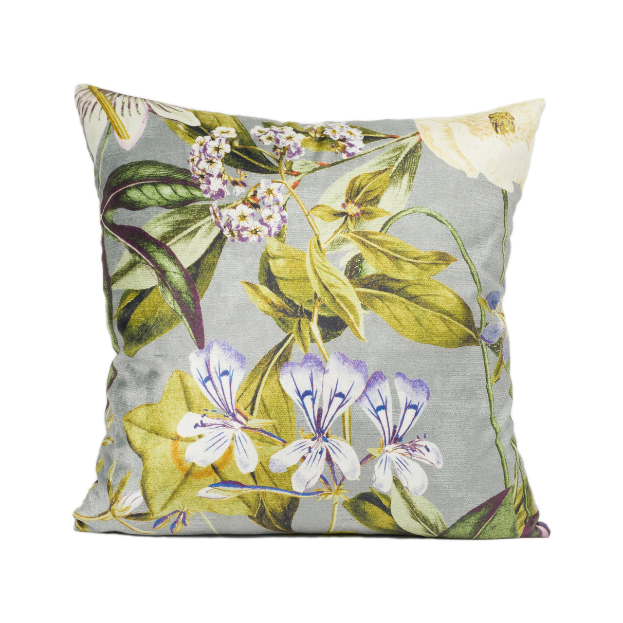 Clarke and Clarke - Passiflora - Slate / Amethyst - Stunning Soft Velvet Floral Cushion Cover - Handmade Throw Pillow - Designer Home Décor