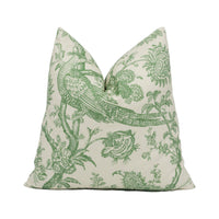 Thumbnail for Brunschwig & Fils - Cevennes print - Aloe - Floral Chinoiserie Inspired Bird Cushion Cover - Handmade Throw Pillow - Designer Home Décor