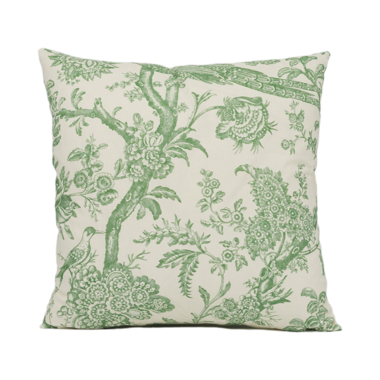 Brunschwig & Fils - Cevennes print - Aloe - Floral Chinoiserie Inspired Bird Cushion Cover - Handmade Throw Pillow - Designer Home Décor