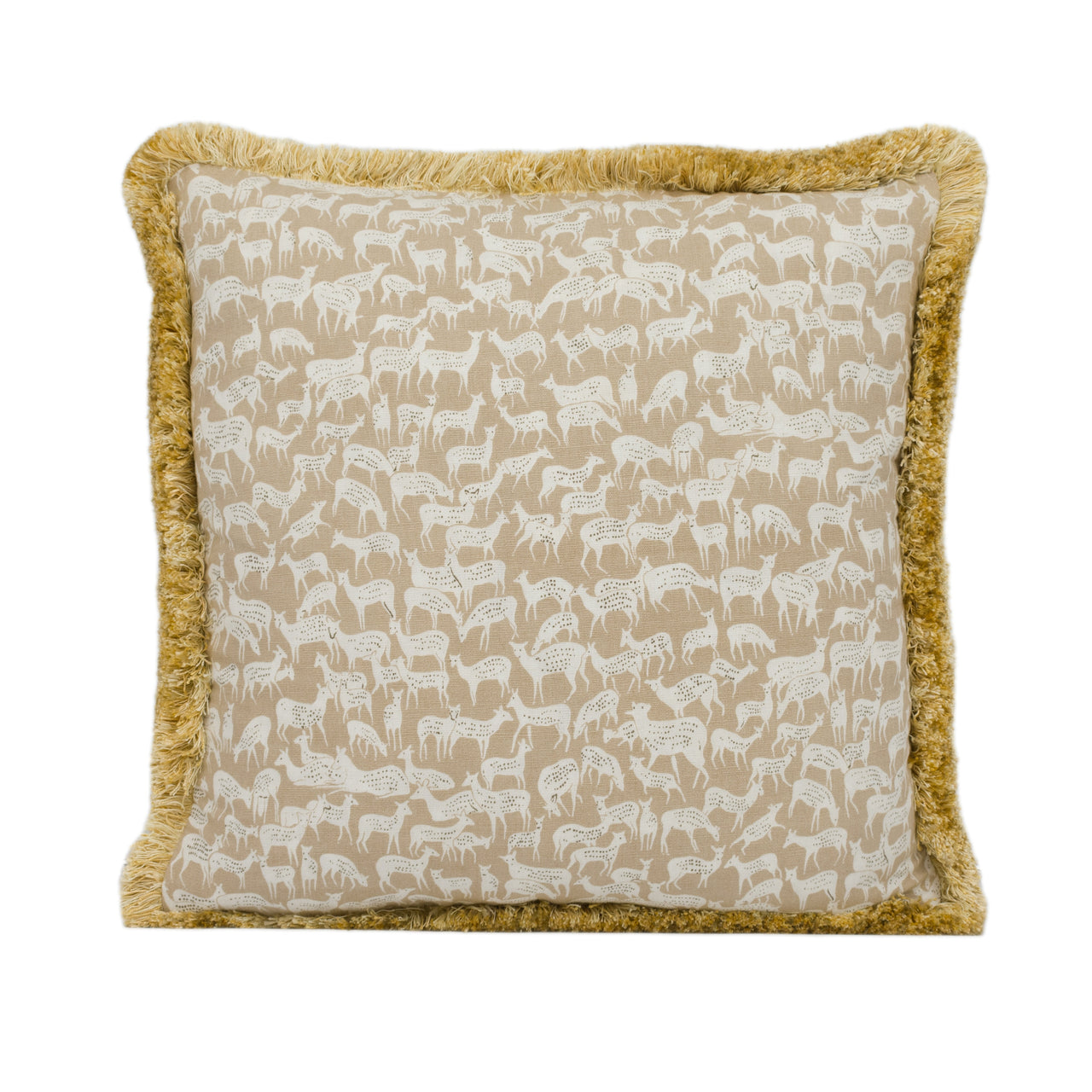 Schumacher - Fauna - Fawn - Plush Fringed Deer Cushion Cover - Handmade Throw Pillow - Designer Home Décor