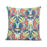 Thumbnail for Liberty - Katherine Nouveau - Indigo / Red - Beautiful Floral Art Nouveau Cushion Cover - Handmade Throw Pillow - Designer Home Décor