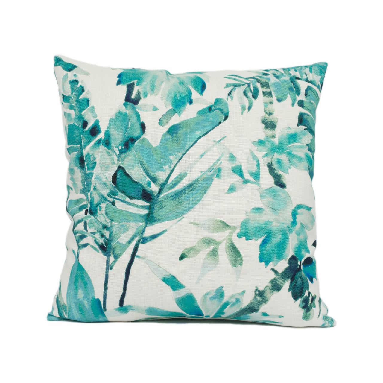 Chivasso - Jungle Like - Teal - Botanical Tropical Leaf Print Cushion Cover - Handmade Throw Pillow - Designer Home Décor