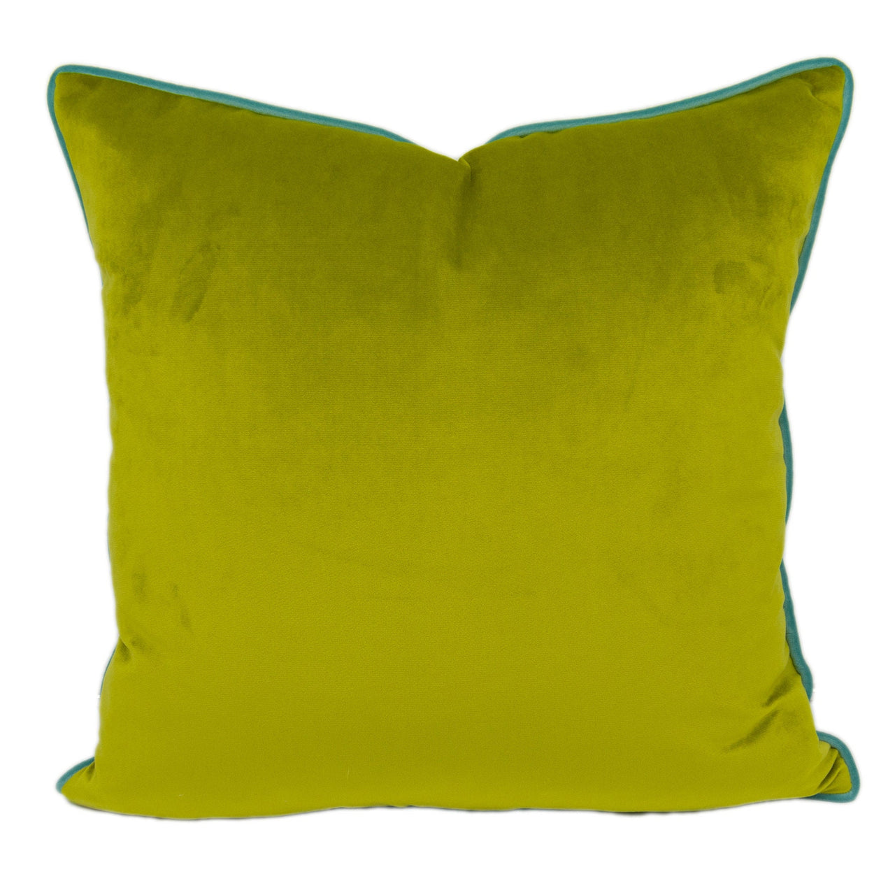 Stunning Designer Contrast Piped Green & Aqua Velvet Cushion Cover - Handmade Throw Pillow - Designer Home Décor