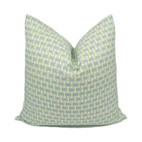 Thumbnail for Thibaut - Denver - Spa Blue and Green - Whimsical Geometric Cushion Cover - Handmade Throw Pillow -Designer Home Décor