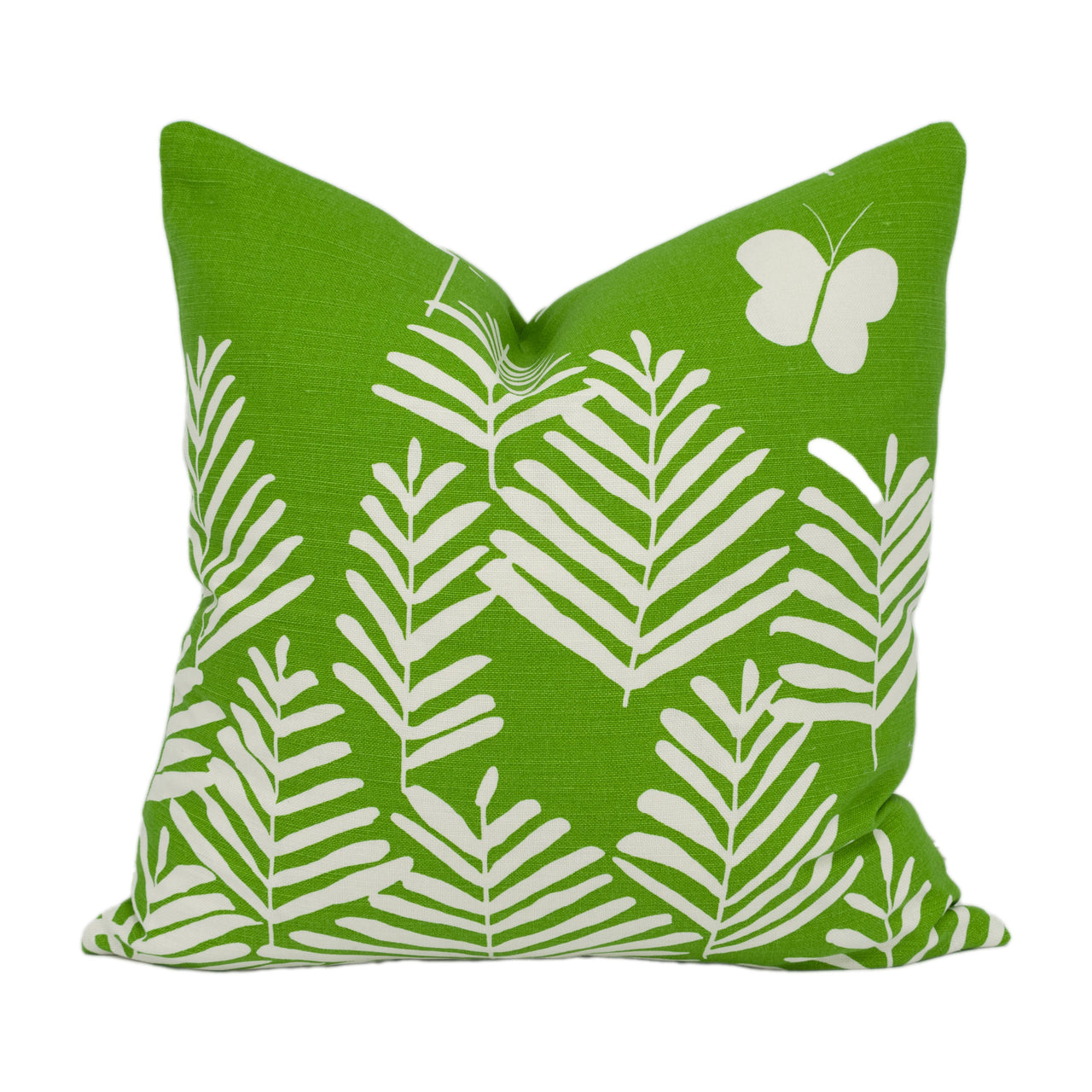 Vera Neumann for Schumacher - Fern Silhouette - Green - Crisp Graphic Botanical Designer Cushion Cover - Handmade Throw Pillow - Luxury Home