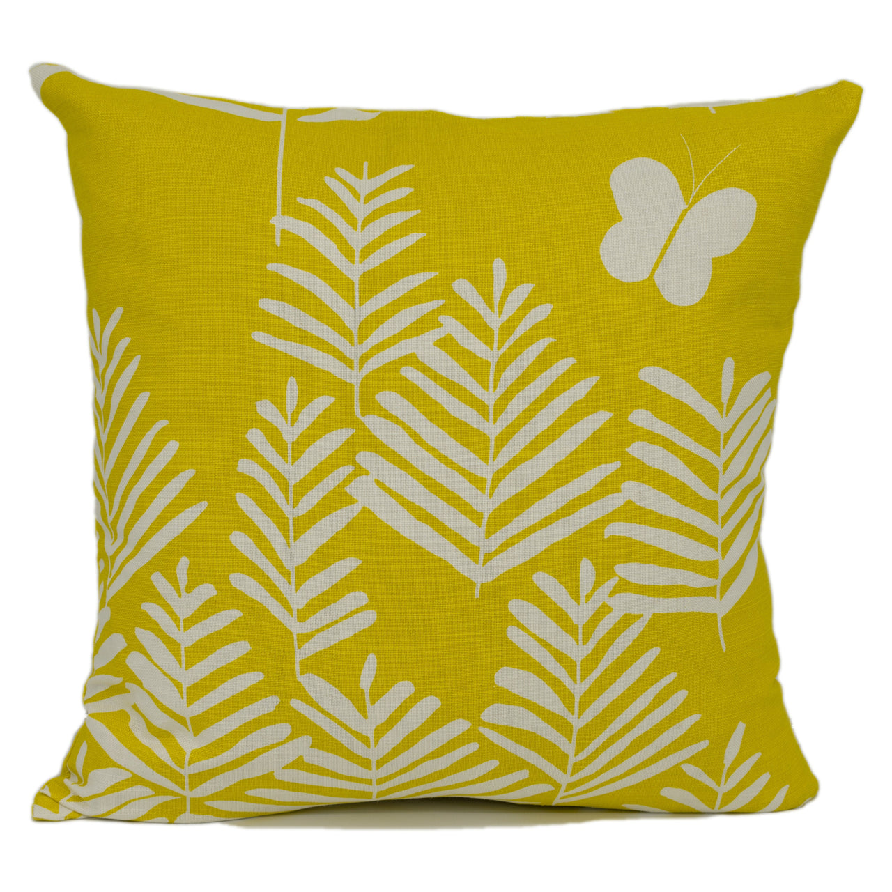 Vera Neumann for Schumacher - Fern Silhouette - Yellow - Graphic Botanical Designer Cushion Cover - Handmade Throw Pillow - Luxury Home