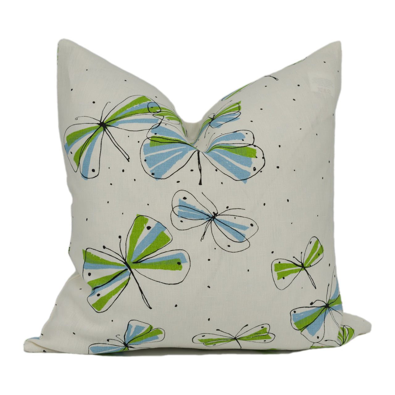 Vera Neumann for Schumacher - Monarch's March - Sky and Leaf - Enchanting Nature Cushion Cover - Handmade Throw Pillow - Designer Home Décor