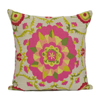 Thumbnail for Sanderson - Anthos - Cerise / Lime - Stunning Woven Suzani Inspired Cushion Cover - Handmade Throw Pillow - Designer Home Décor