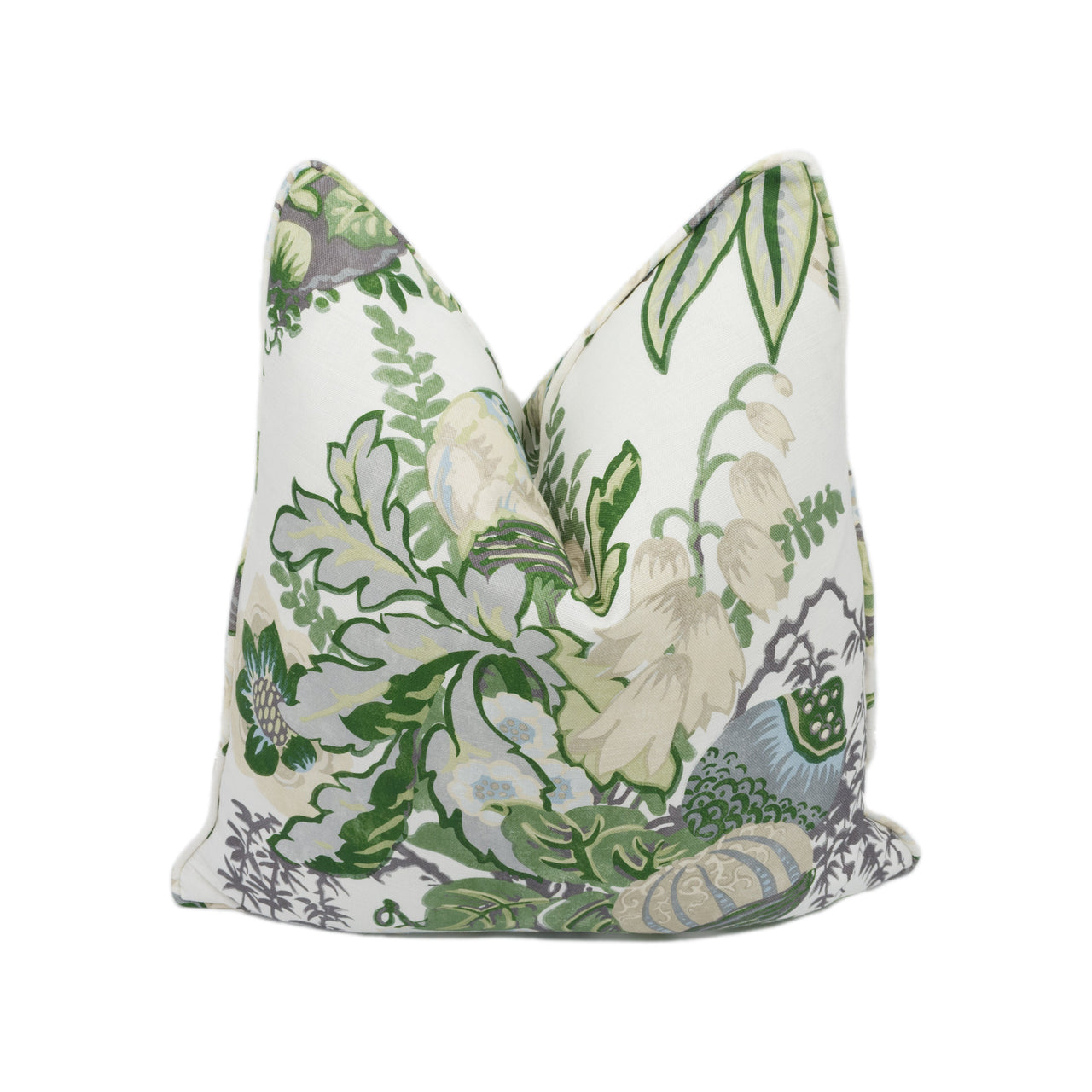 Anna French x Thibaut - Fairbanks - Savoy Collection - Green and White - Stunning Floral Cushion Cover - Handmade Pillow Throw Luxury Home