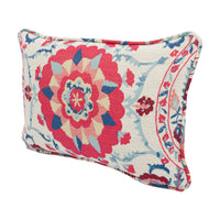 Thumbnail for Sanderson - Anthos - Indigo / Red - Woven Jacquard Uzbekistani Suzani Inspired Designer Cushion Cover - Luxury Throw Pillow - Handmade Home