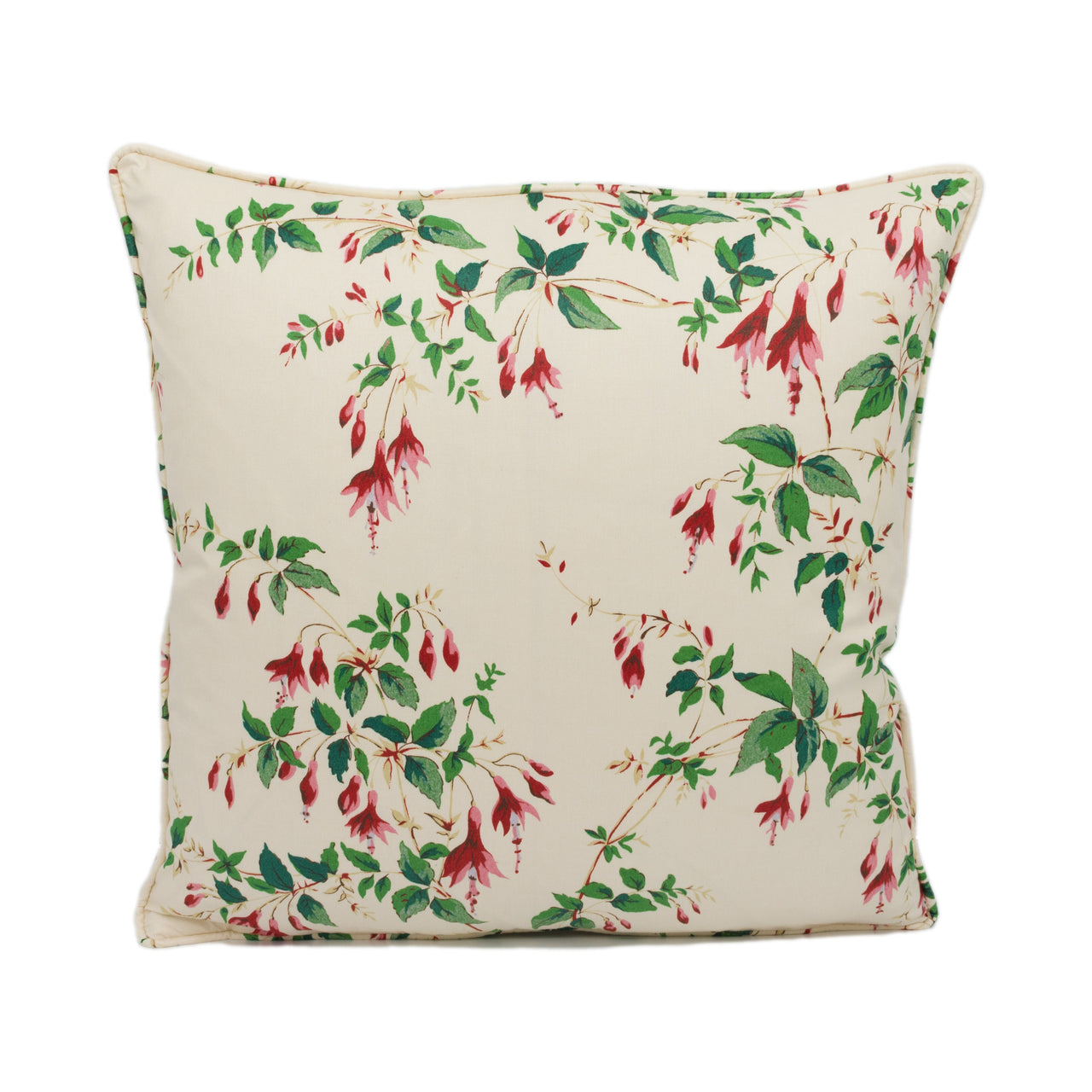 Colefax and Fowler - Fuchsia Chintz - Red - Graceful Delicate Floral Designer Cushion Cover - Handmade Throw Pillow - Luxury Home Décor