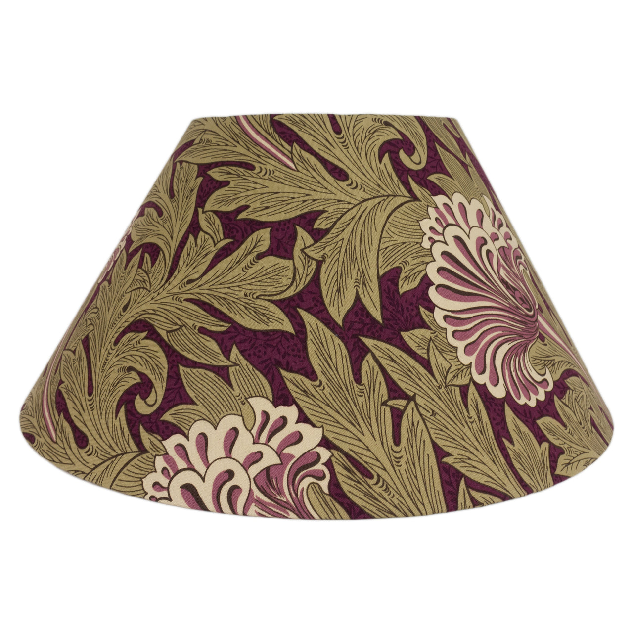 William Morris - Tulip - Heather / Olive - Coolie Lampshade - Conical Ceiling Light - Classic English Floral - Handmade Designer Home Décor