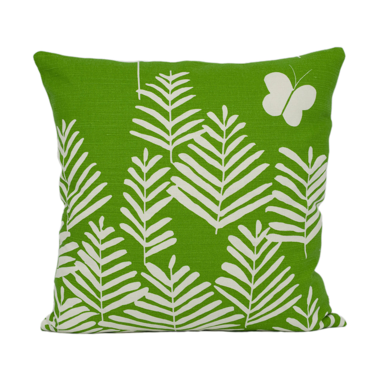 Vera Neumann for Schumacher - Fern Silhouette - Green - Crisp Graphic Botanical Designer Cushion Cover - Handmade Throw Pillow - Luxury Home