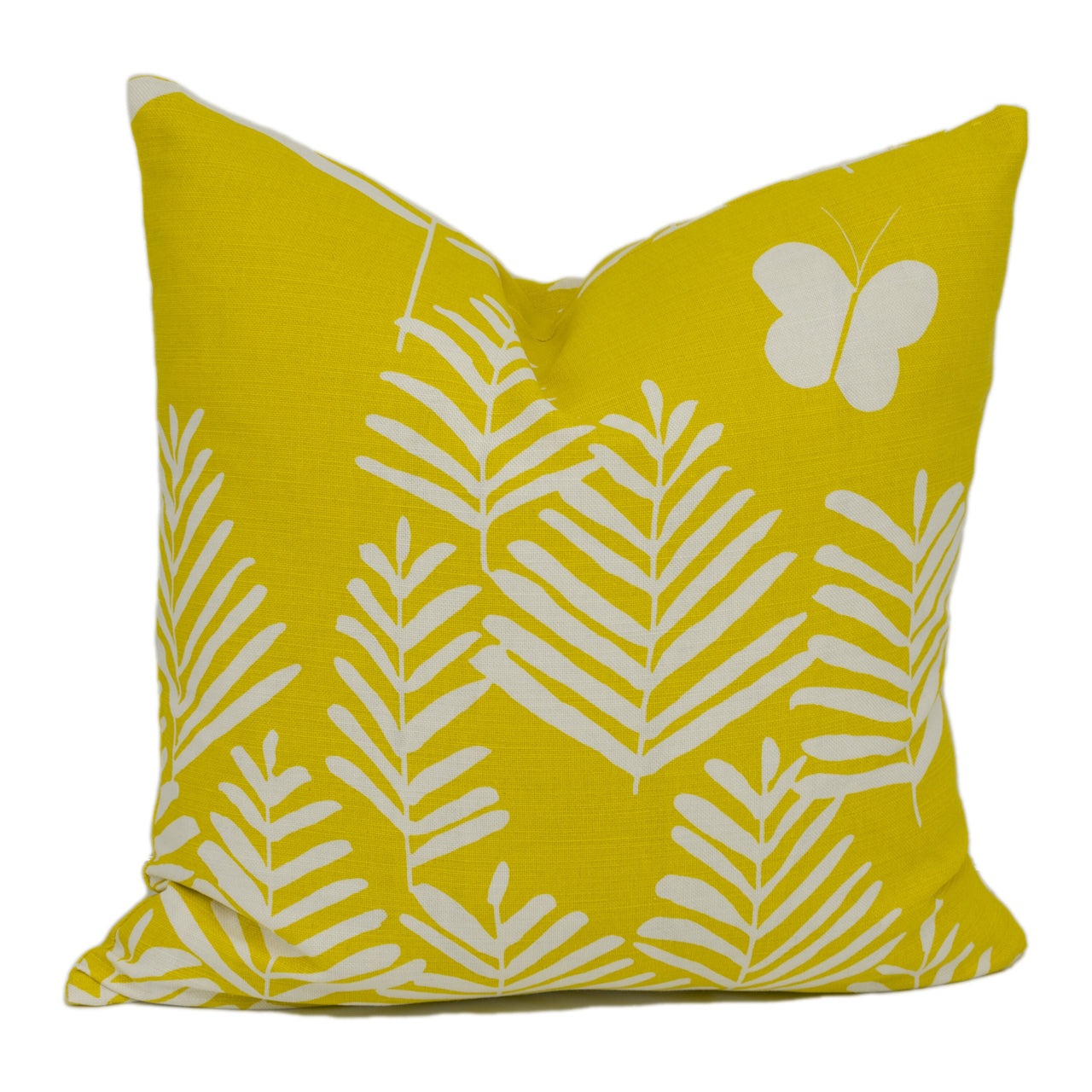 Vera Neumann for Schumacher - Fern Silhouette - Yellow - Graphic Botanical Designer Cushion Cover - Handmade Throw Pillow - Luxury Home