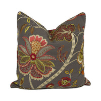 Thumbnail for Colefax and Fowler - Baptista Linen - Charcoal - Luxurious Embroidered Floral Cushion Cover - Handmade Throw Pillow - Designer Home Décor