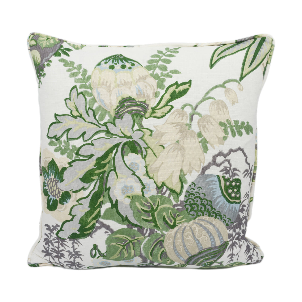 Anna French x Thibaut - Fairbanks - Savoy Collection - Green and White - Stunning Floral Cushion Cover - Handmade Pillow Throw Luxury Home