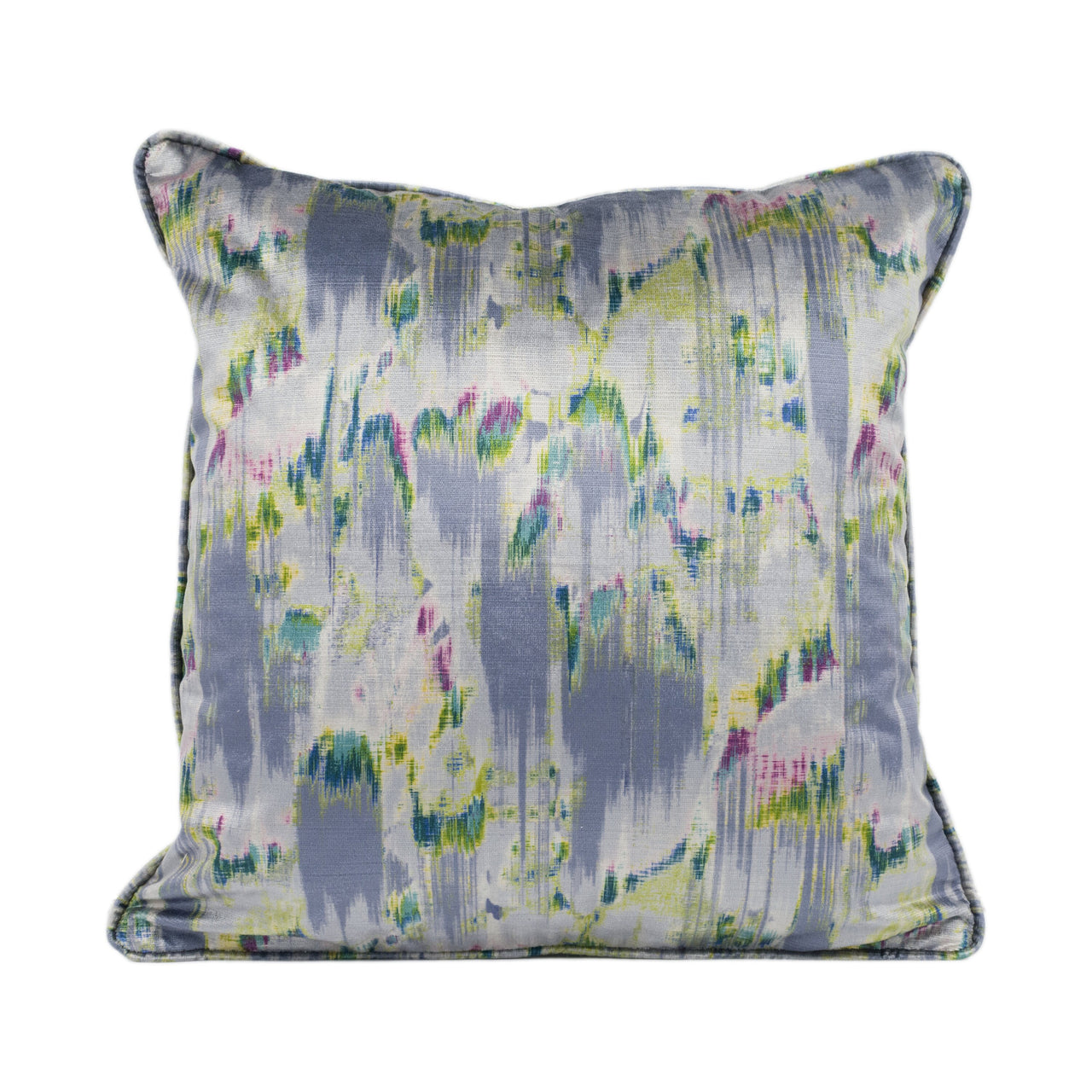 Panaz - Solaris - Cornflower - Subtle Feathered Abstract Velvet Cushion Cover - Handmade Throw Pillow - Designer Home Décor