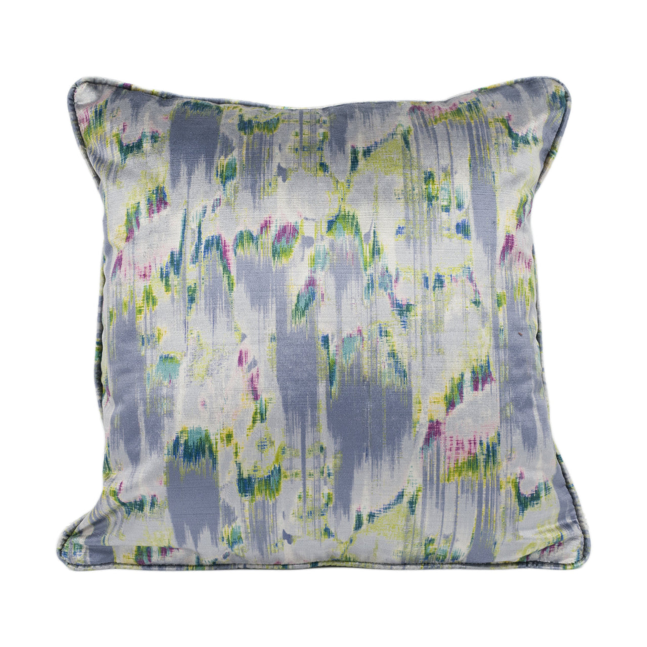 Panaz - Solaris - Cornflower - Subtle Feathered Abstract Velvet Cushion Cover - Handmade Throw Pillow - Designer Home Décor