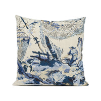 Thumbnail for Thibaut - Moorea - Blue - Asian Toile Inspired Cushion Cover - Designer Home Décor - Handmade Throw Pillow