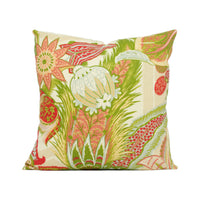 Thumbnail for Schumacher - Zanzibar Linen Print - Melon - Art Deco Inspired Floral Cushion Cover - Handmade Throw Pillow - Designer Home Décor