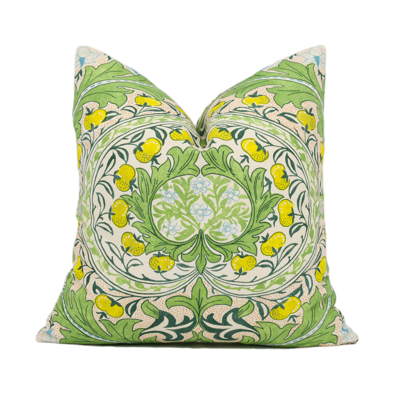 William Morris - Ben Pentreath - Merton - Leaf Green / Sky - Bright Cushion Cover - Handmade Throw Pillow - Designer Home Décor