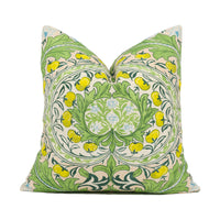 Thumbnail for William Morris - Ben Pentreath - Merton - Leaf Green / Sky - Bright Cushion Cover - Handmade Throw Pillow - Designer Home Décor